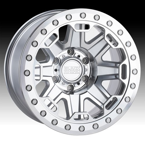 Black Rhino Rift Beadlock Machined Silver Custom Truck Wheels 1